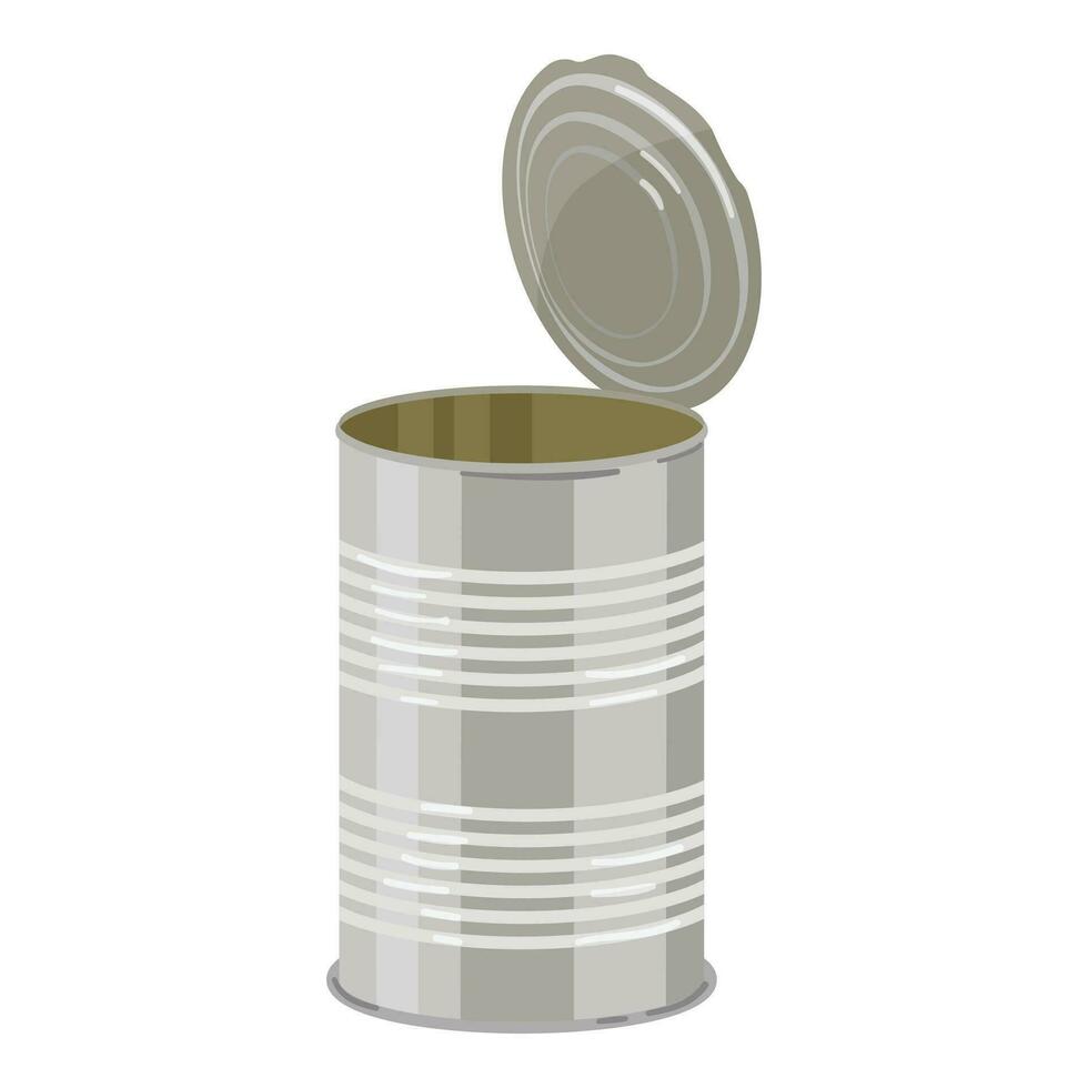 Open tin can icon cartoon vector. Food package vector