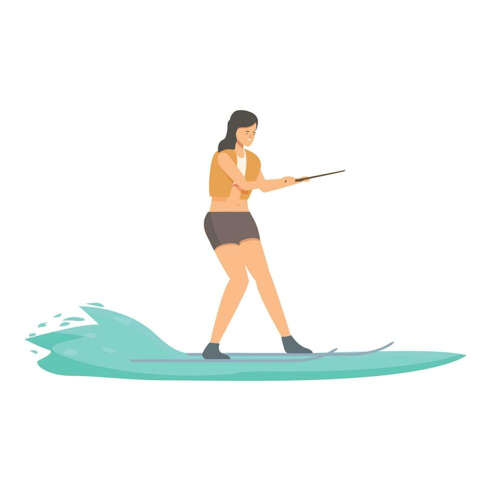 Aquatic surfer marine icon cartoon vector. Water skiing vector