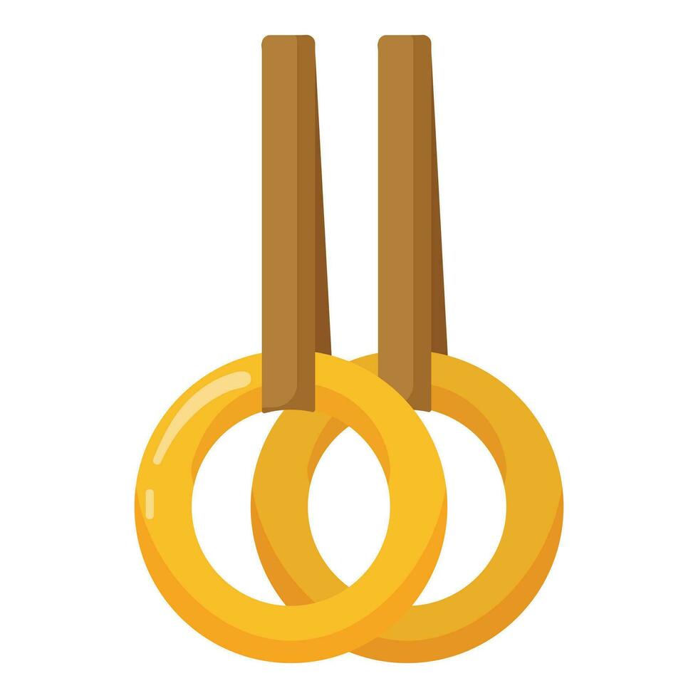 Gymnastic rings icon cartoon vector. Rope bench balance vector