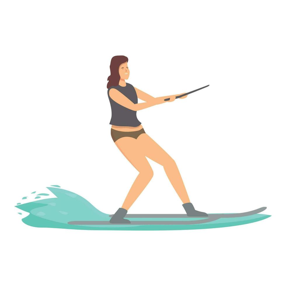 Fast water surfer beach icon cartoon vector. Pursuit active swim vector