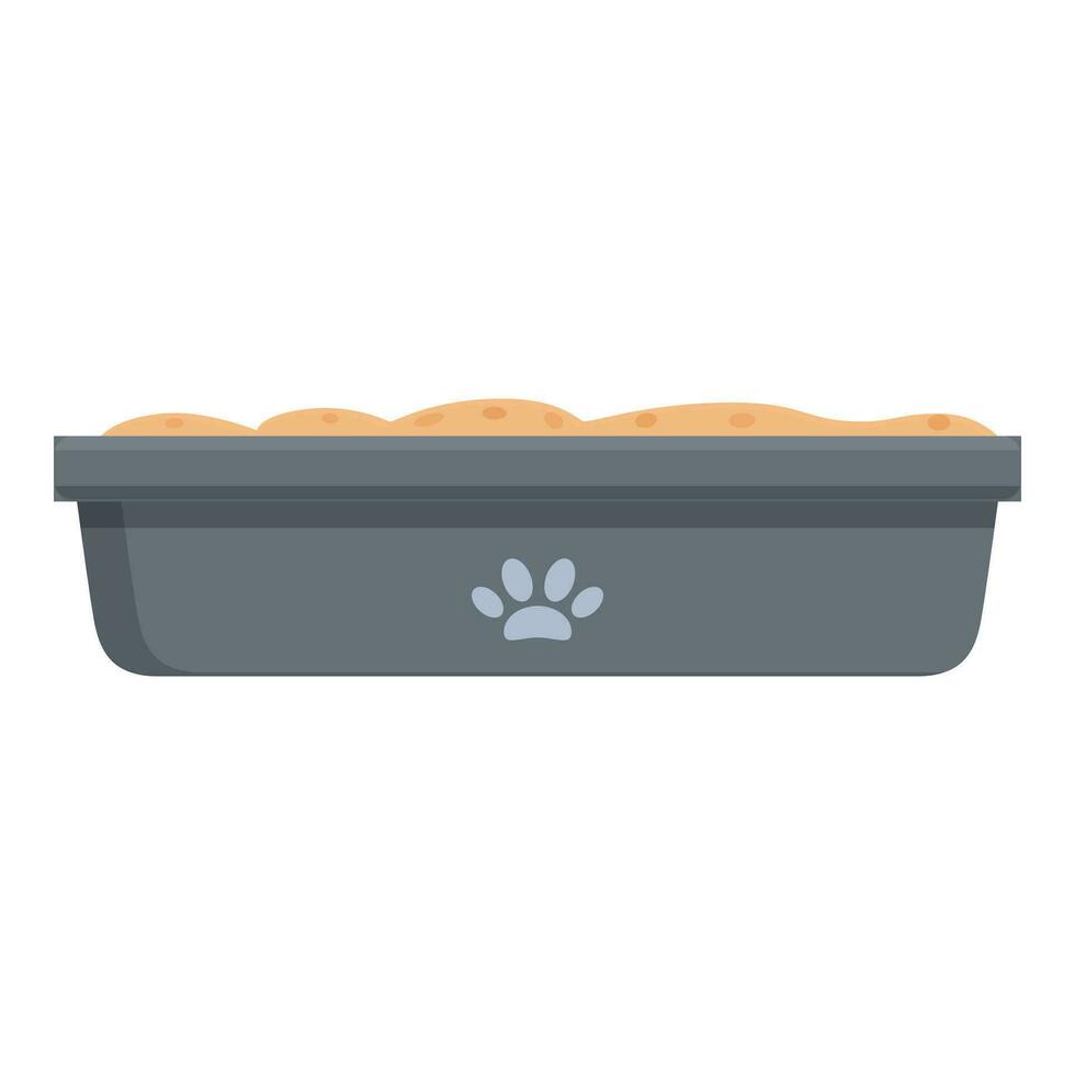 Dog toilet filter icon cartoon vector. Full sand tray vector