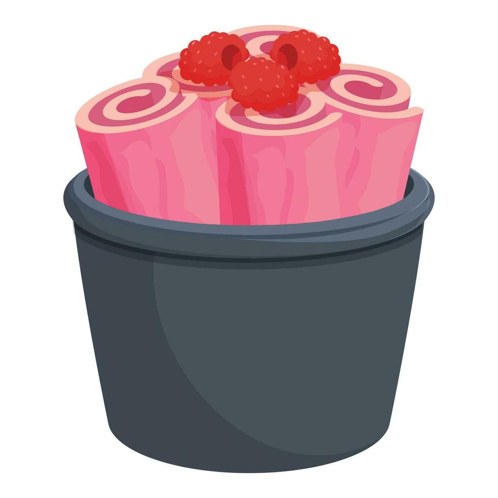 rosado comida hielo crema icono dibujos animados vector. dulce asiático comida vector