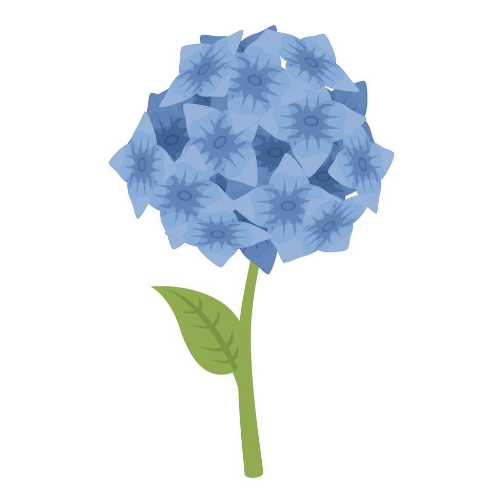 Blue summer spring floral icon cartoon vector. Posy style vector