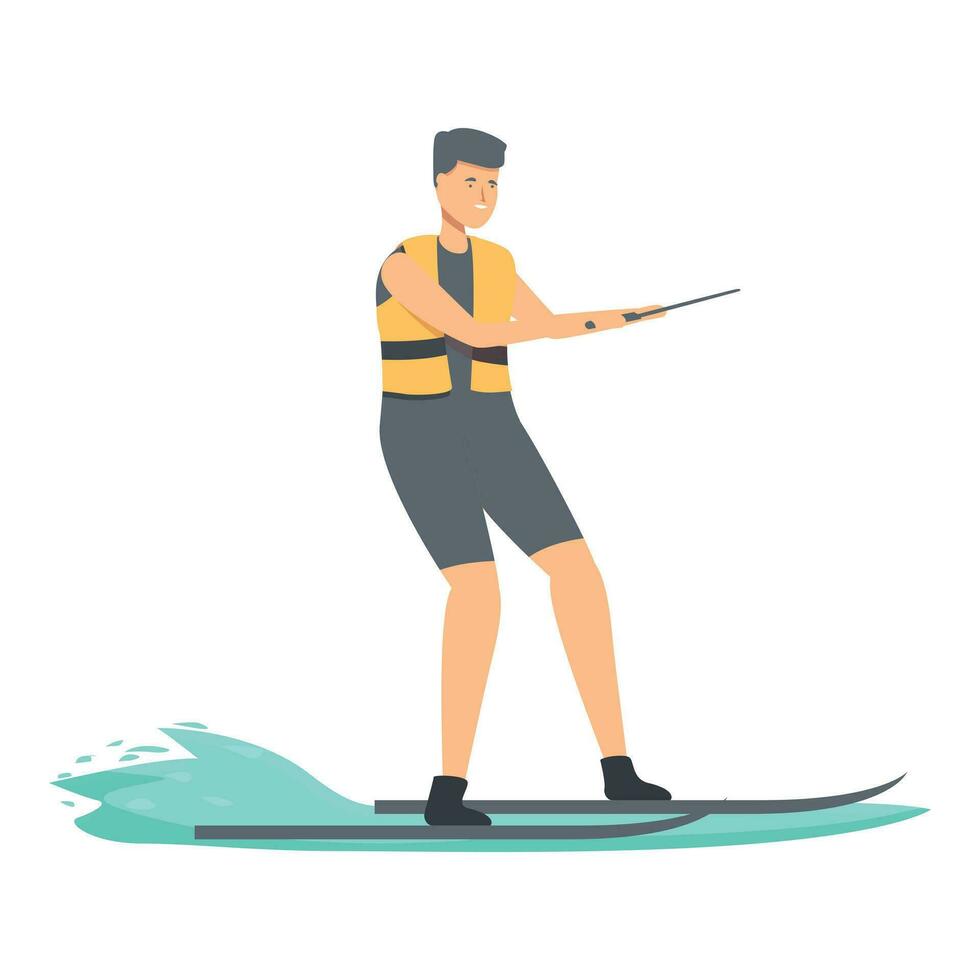 Marine water skiing icon cartoon vector. Sport adventure vector