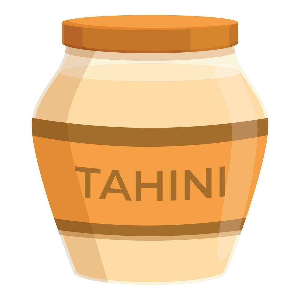 Tahini bread food icon cartoon vector. Pita greek bread vector