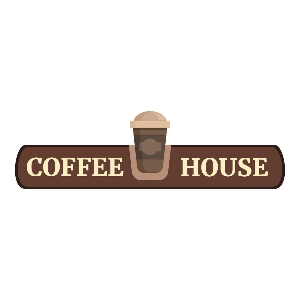 Coffee house street board icon cartoon vector. City outside vector