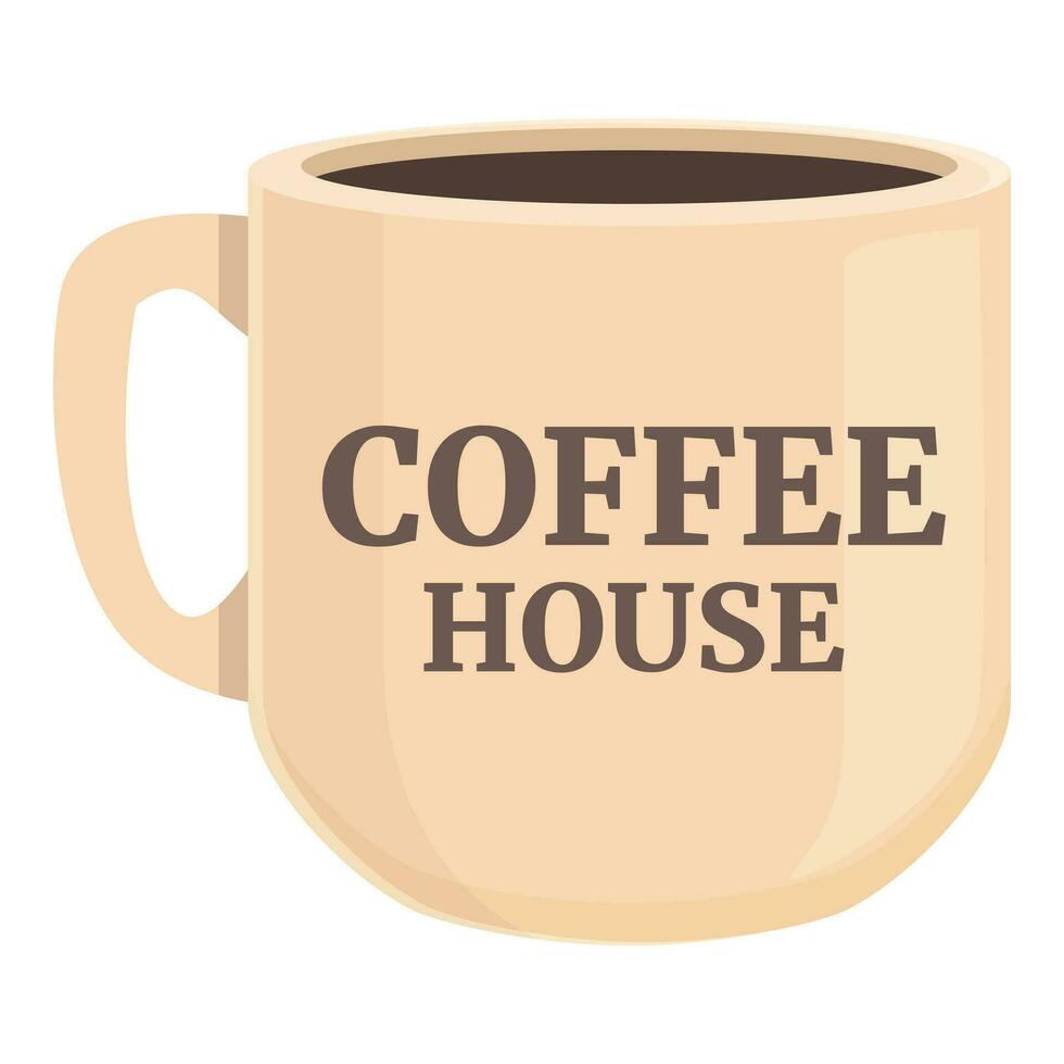 Coffee house cup icon cartoon vector. Street cafeteria vector