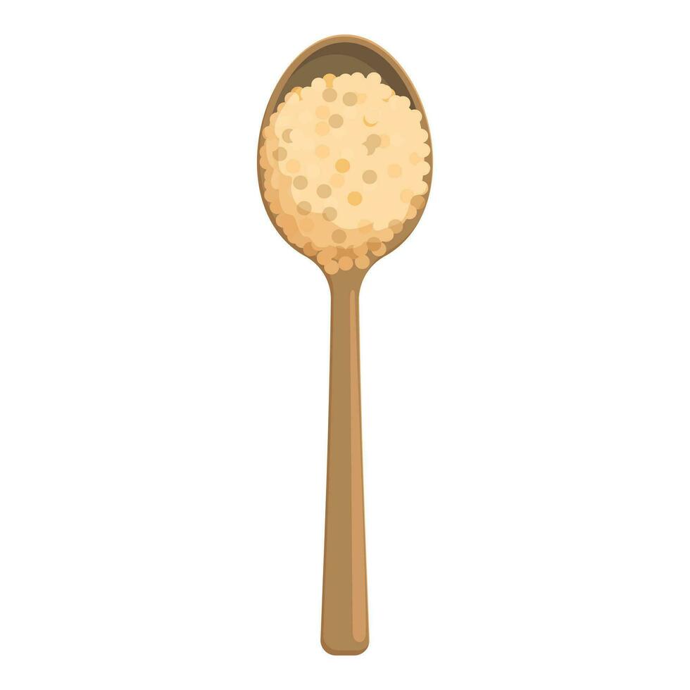 Spoon tahini food icon cartoon vector. Asian cream food vector