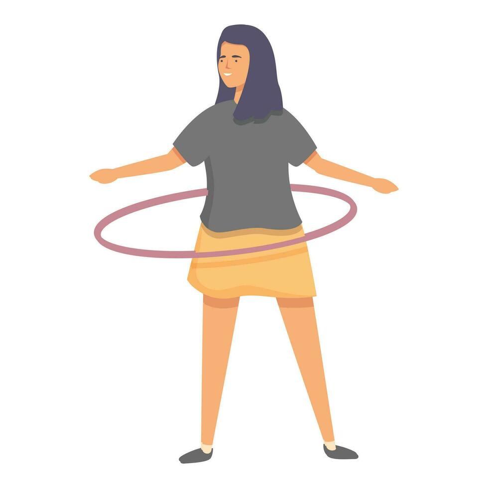 Girl circle play icon cartoon vector. Movement activity vector