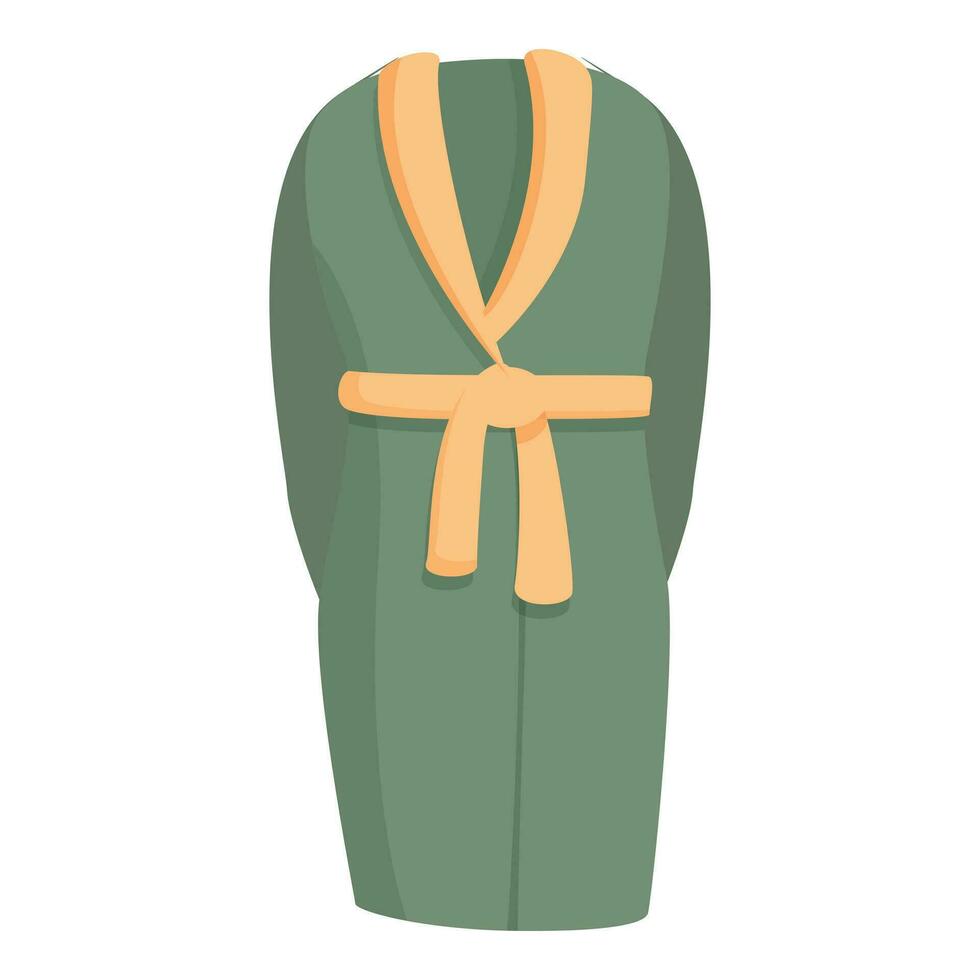 Green bathrobe icon cartoon vector. Style pajamas fashion vector