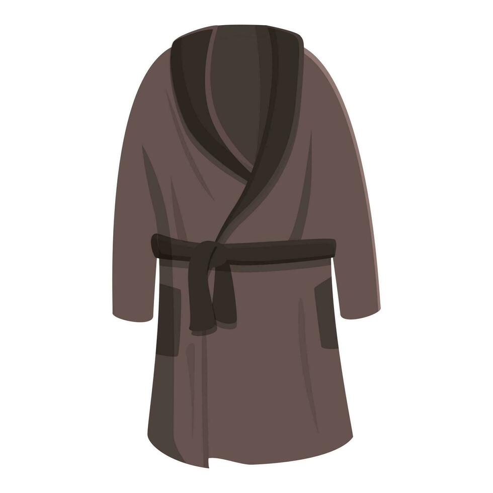 Dark dressing gown icon cartoon vector. Female front up vector