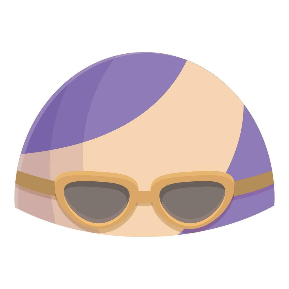 Kid swim cap icon cartoon vector. Swimmer eyeglasses vector