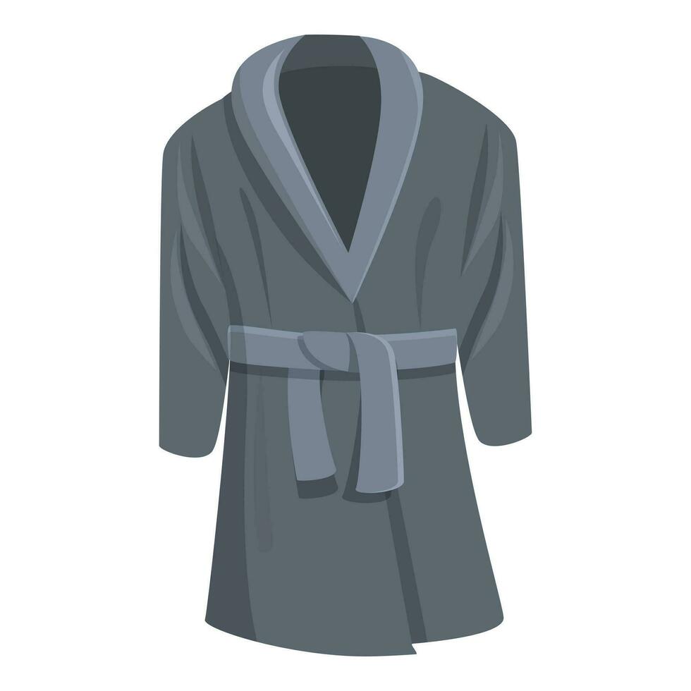 Black color dressing gown icon cartoon vector. Body silk vector