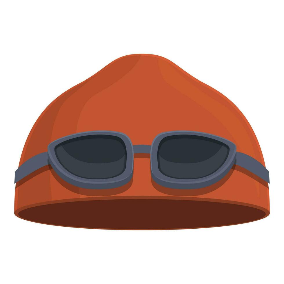 Red cap with swim glasses icon cartoon vector. Travel fashion vector