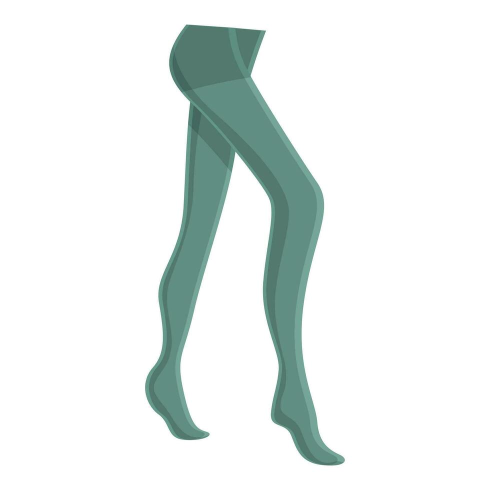 Green pantyhose icon cartoon vector. Naked leg model vector