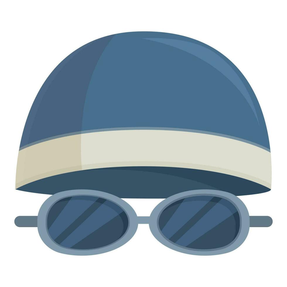 Head covering swim cap icon cartoon vector. Sport accessory vector