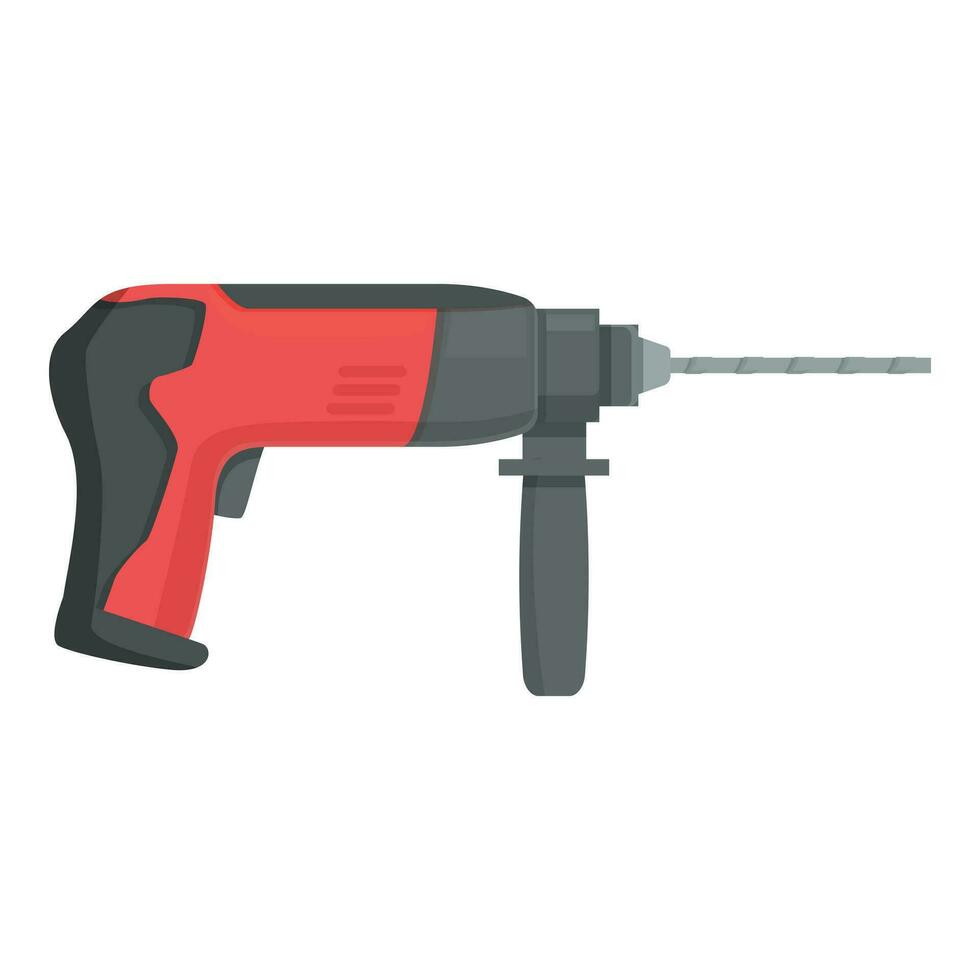 Wrench electric hammer icon cartoon vector. Work steel vector