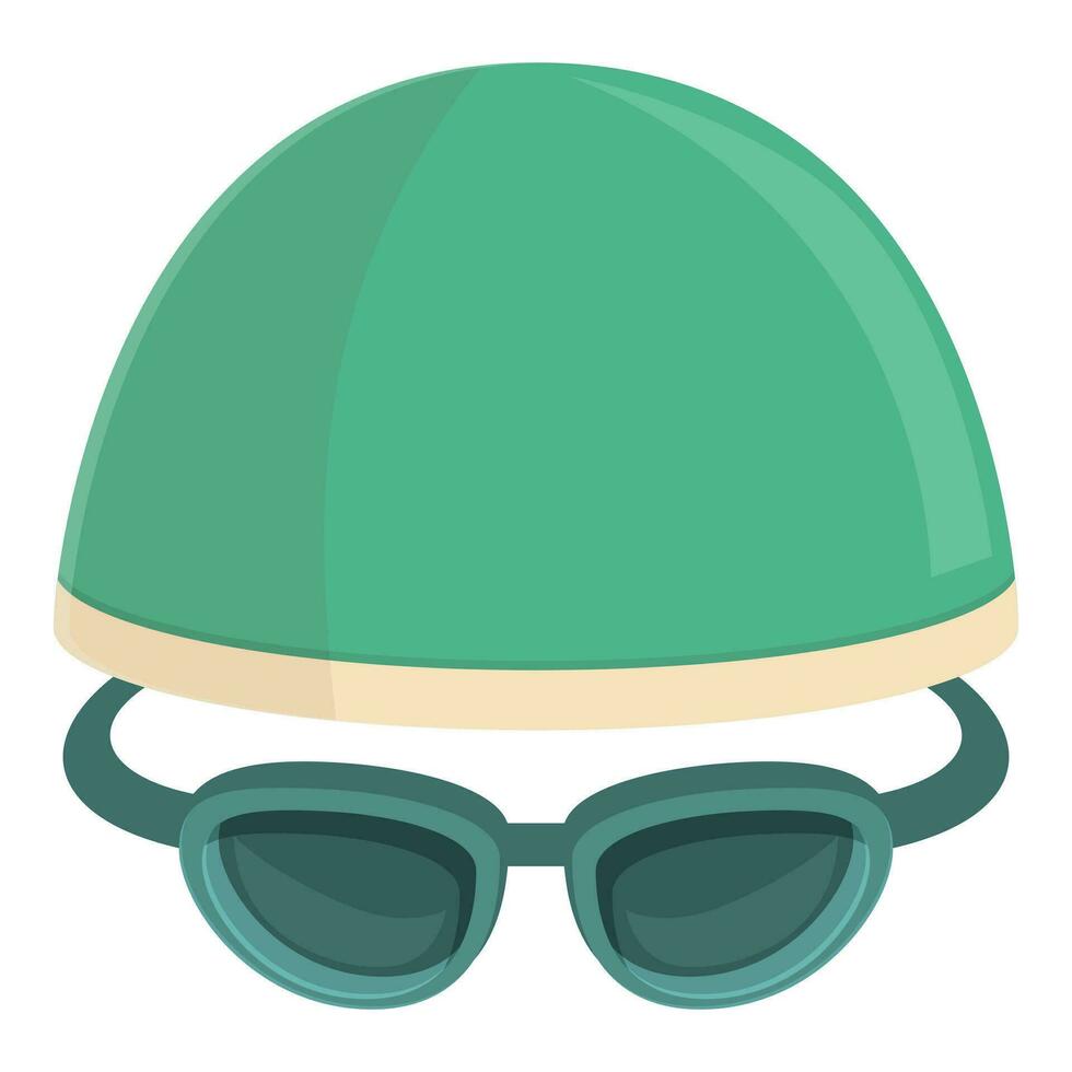 Green menthol cap icon cartoon vector. Swimsuit equipment vector