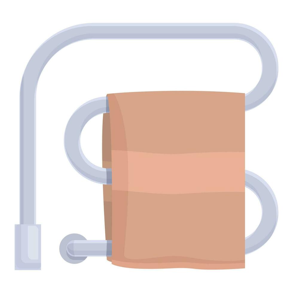 Towel on heater in bathroom icon cartoon vector. Water metal heat vector