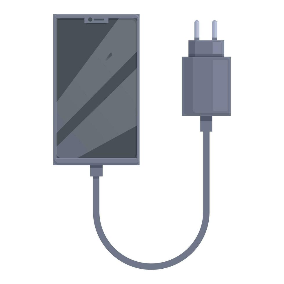 célula poder cable icono dibujos animados vector. teléfono inteligente cargador vector