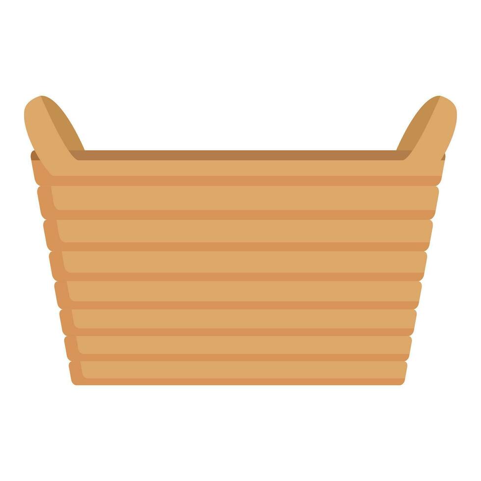 Wood laundry basket icon cartoon vector. Fabric wash vector