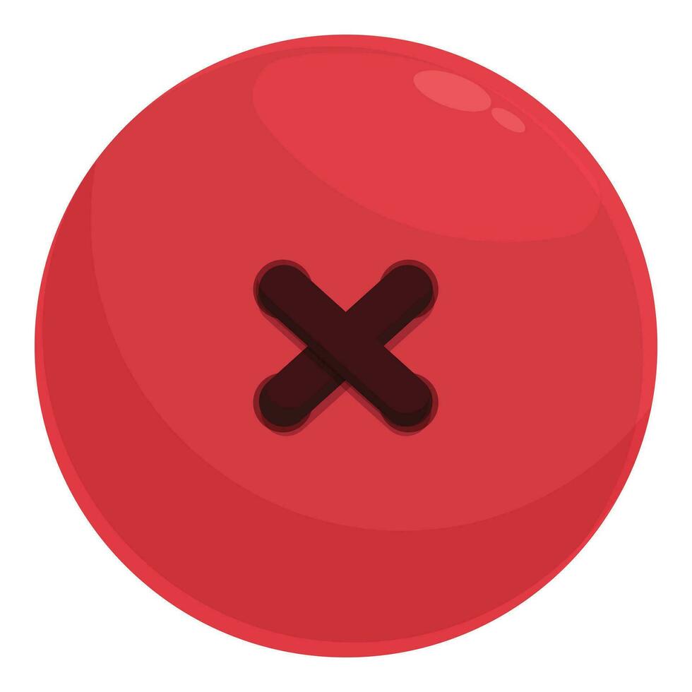 Red round button icon cartoon vector. Classic shirt vector