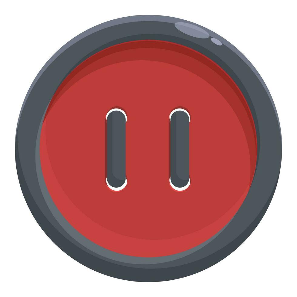 Red black button icon cartoon vector. Shirt fabric vector