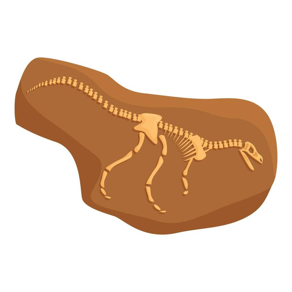 Big dinosaur fossil icon cartoon vector. Layer mud vector