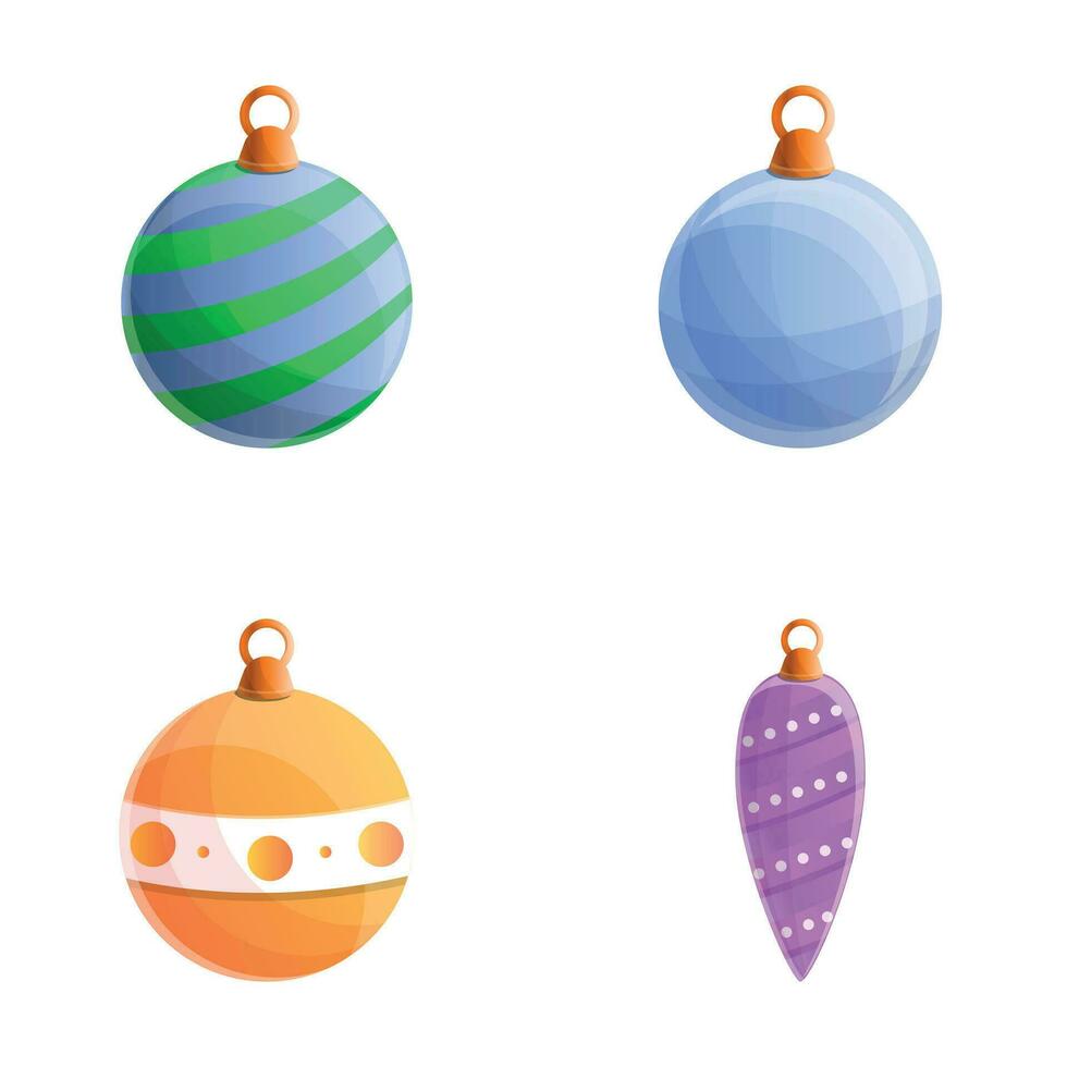 Christmas decoration icons set cartoon vector. Winter celebration vector