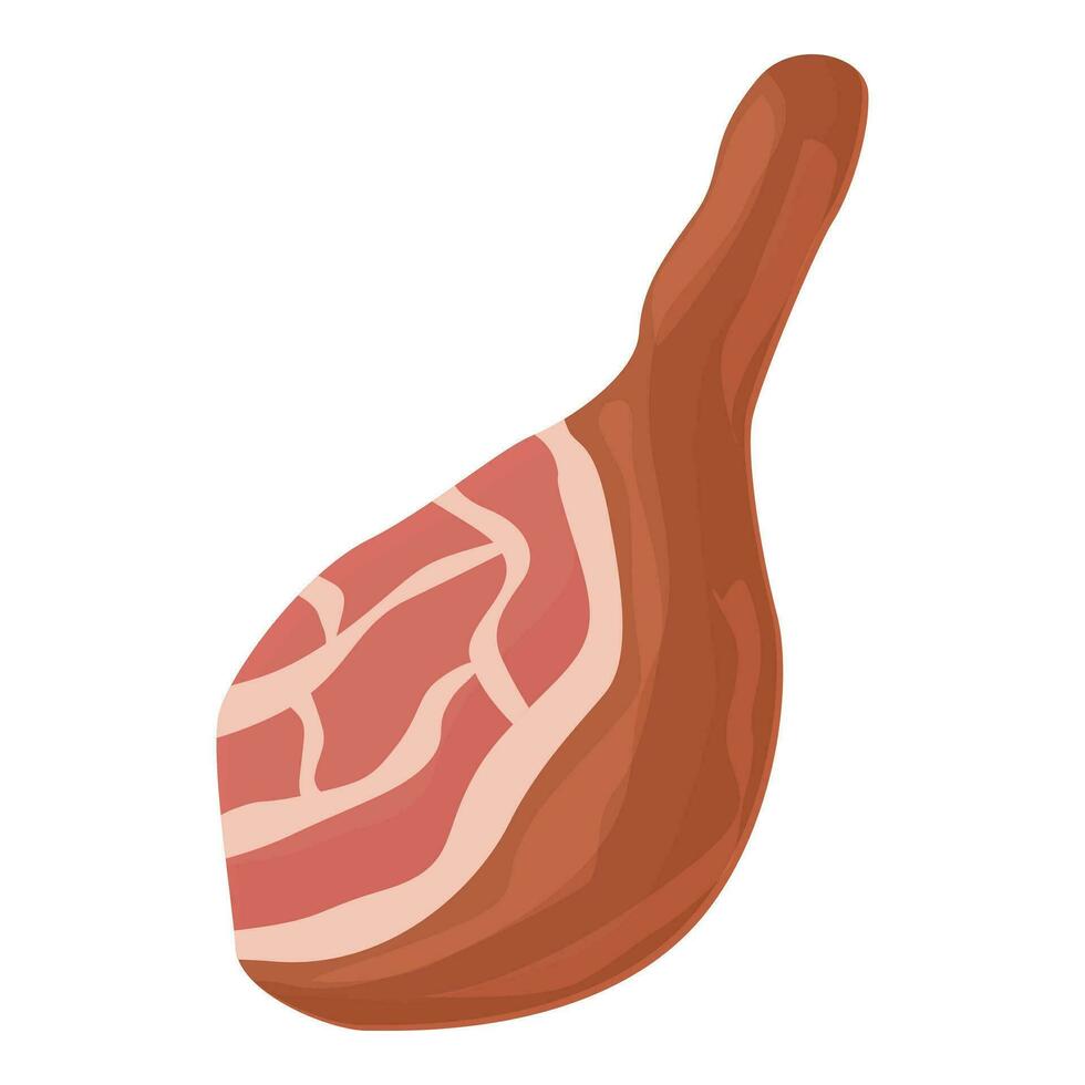 Slice animal meat icon cartoon vector. Farm dish animal vector