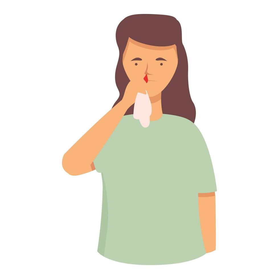 Aid nose problem icon cartoon vector. Nose bleeding vector