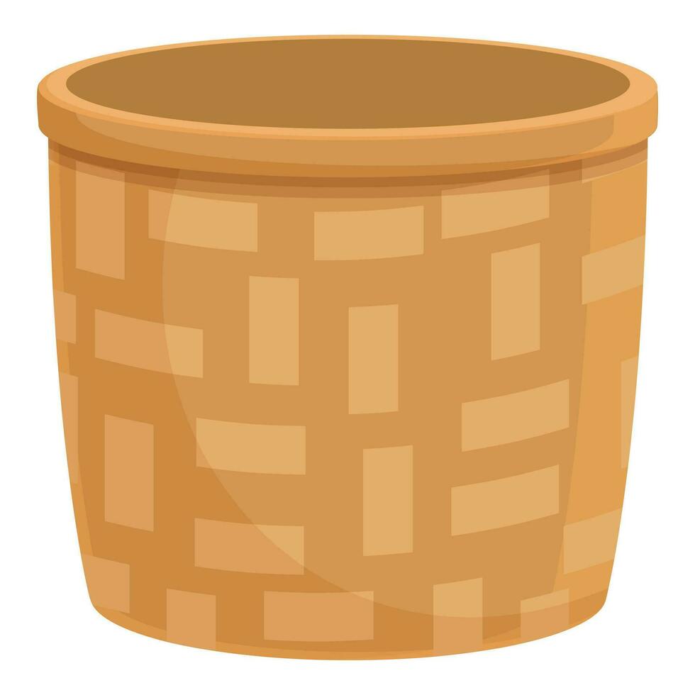 Container cleaner icon cartoon vector. Wicker basket vector