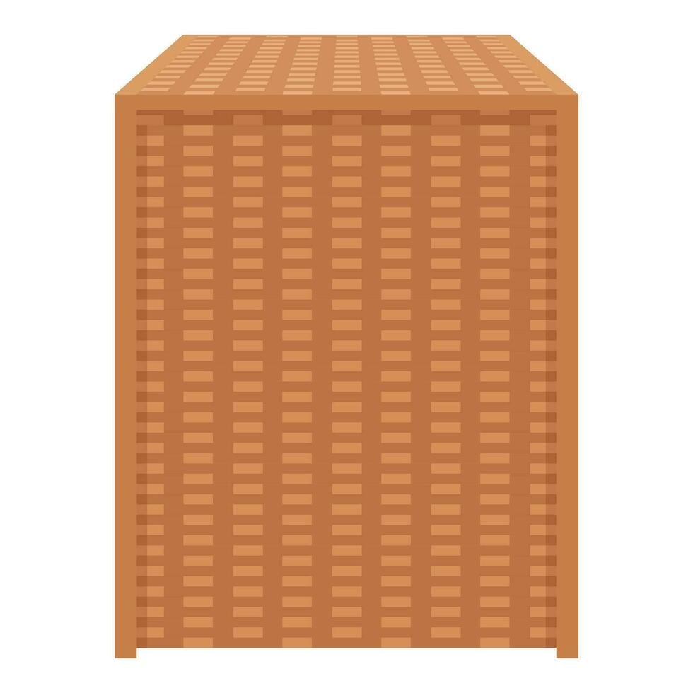 Wicker laundry box icon cartoon vector. Cleaner basket vector