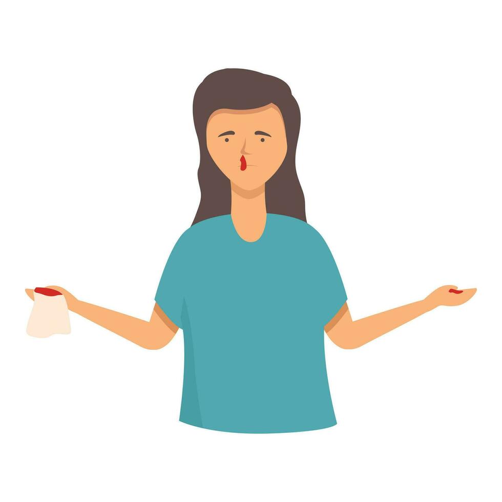 Nosebleed icon cartoon vector. Medical face problem vector