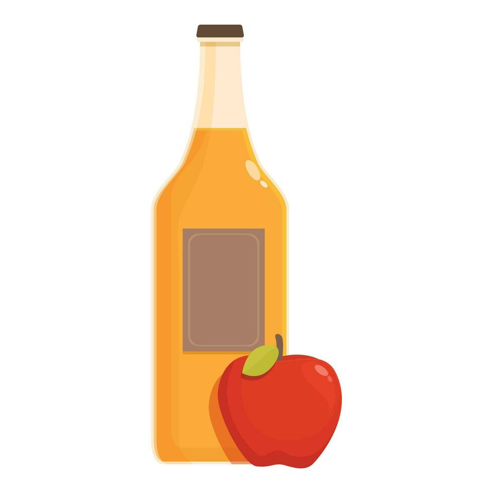 Apple cider bottle icon cartoon vector. Cask warm vector