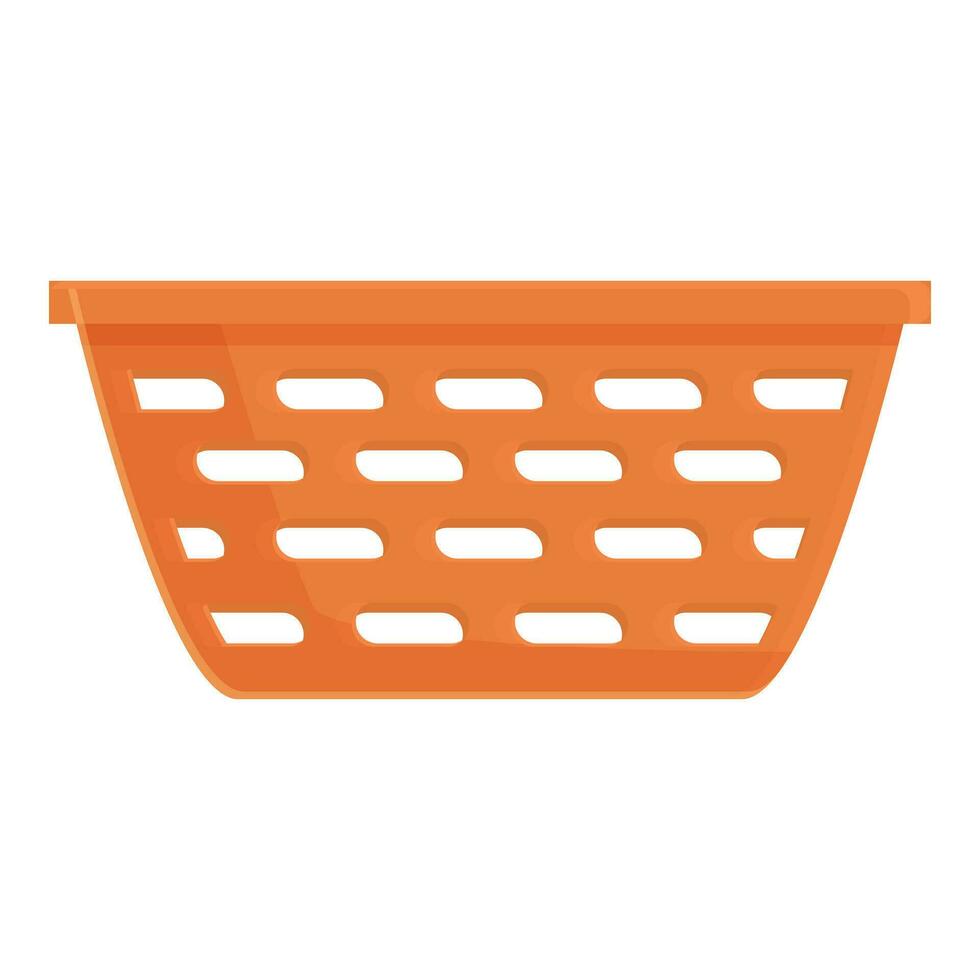 Small basket icon cartoon vector. Laundry wicker wash vector