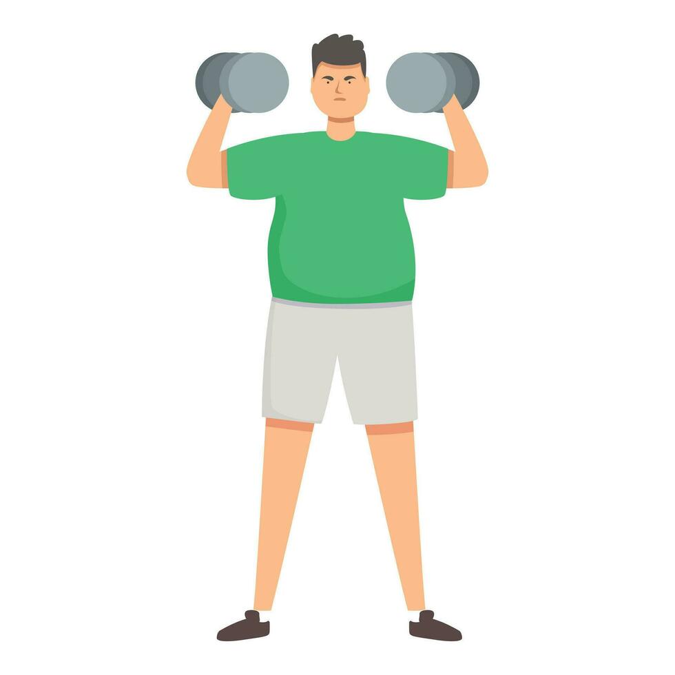Dumbbell training gym icon cartoon vector. Sport center loss weight vector