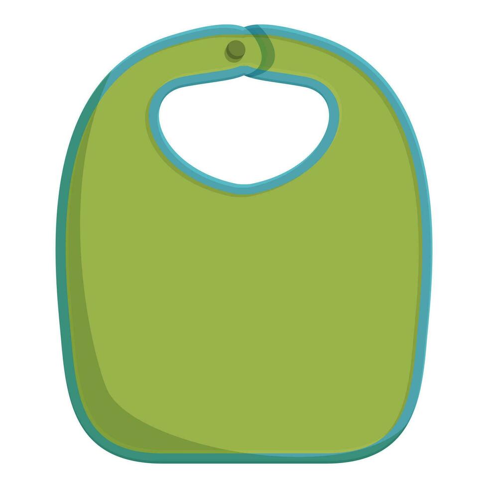 Green color bib icon cartoon vector. Puree feeding kid vector