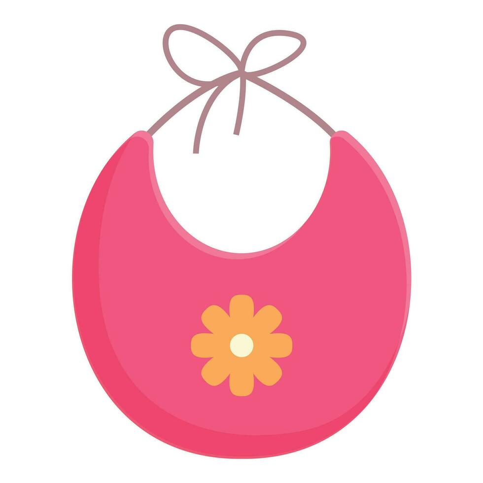 rosado flor babero icono dibujos animados vector. niña bebé alimentación vector