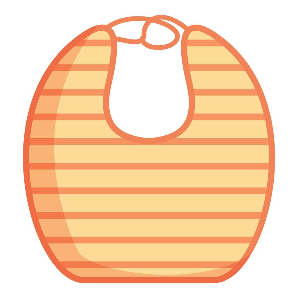 Red striped bib icon cartoon vector. Puree son feeding vector
