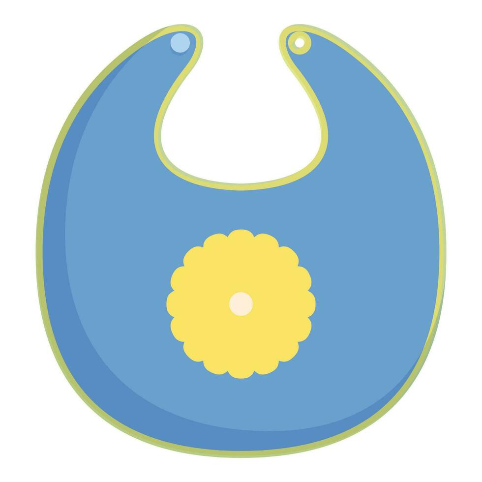 Sun flower bib icon cartoon vector. Plastic dish vector