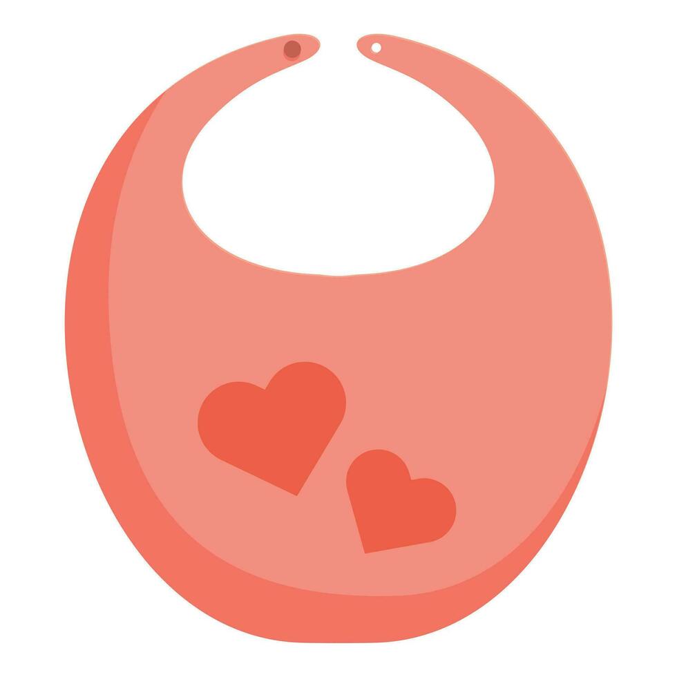 Heart love bib icon cartoon vector. Puree feeding lunch vector