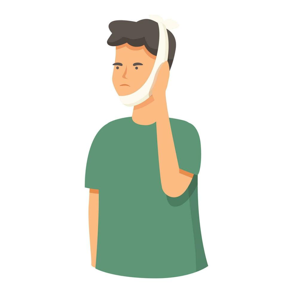 Toothache caries problem icon cartoon vector. Person bad pain vector