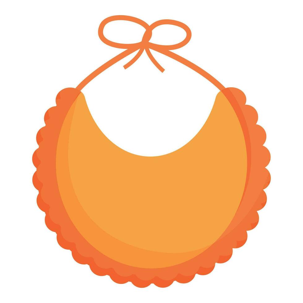 Orange color bib icon cartoon vector. Baby home feeding vector