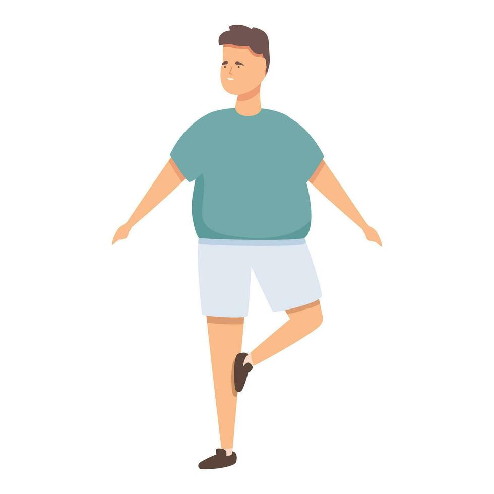 grasa hombre rutina de ejercicio ejercicio icono dibujos animados vector. gimnasio condición vector