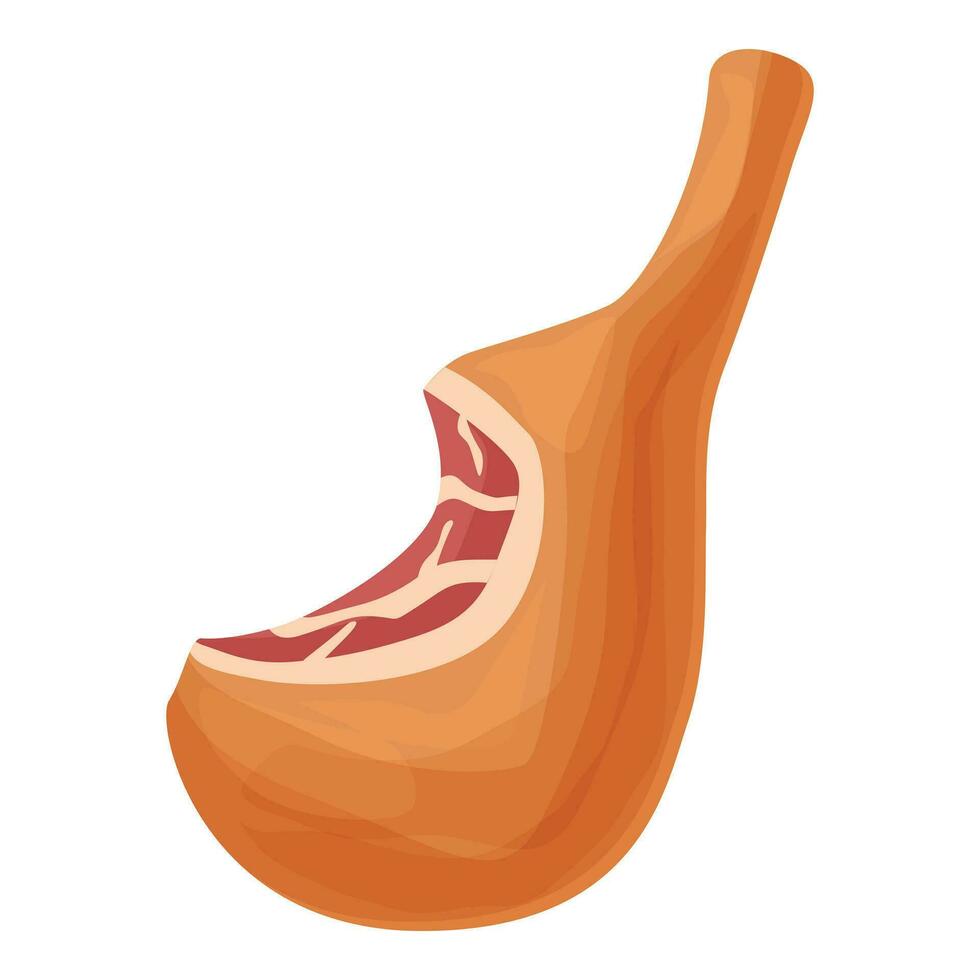 Bite jamon icon cartoon vector. Pig food ham vector