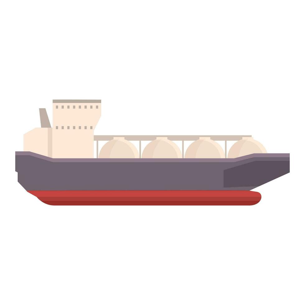 Gas carrier ship icon cartoon vector. Fuel marine container vector