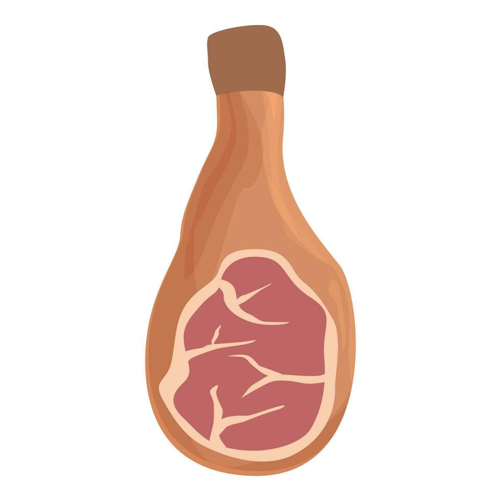 Leg meat prosciutto icon cartoon vector. Spain swine vector