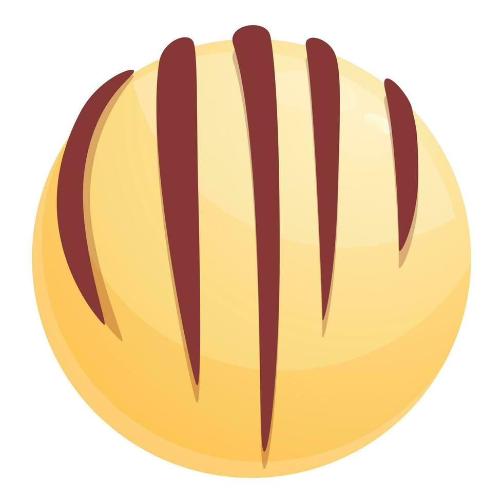 Striped chocolate cake candy icon cartoon vector. Java bakery vector
