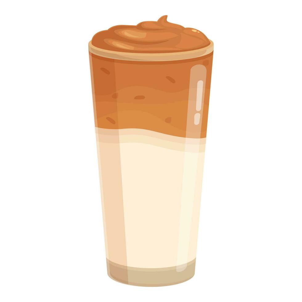 Cocoa food icon cartoon vector. Dalgona drink cafe vector